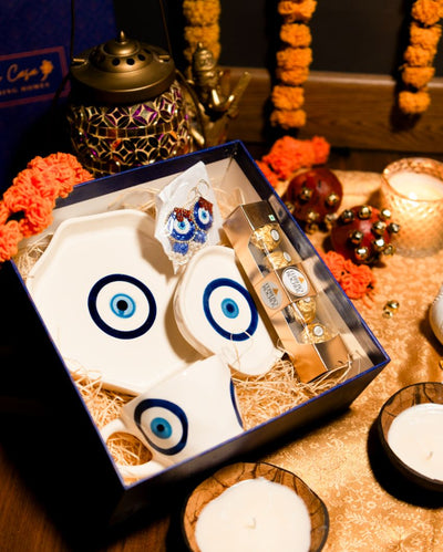 Evil Eye Morning Cup Saucer Tray Blessing Gift Box