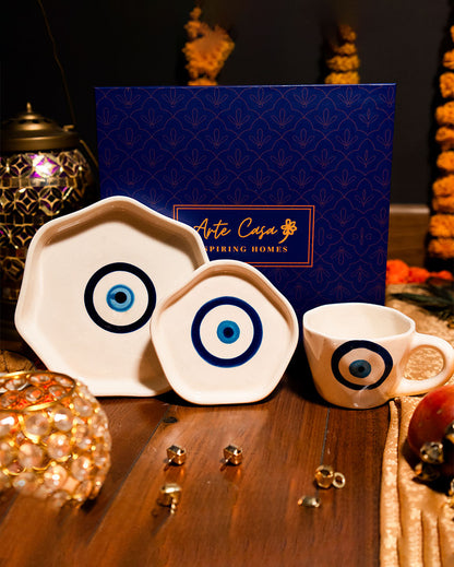 Evil Eye Morning Cup Saucer Tray Blessing Gift Box