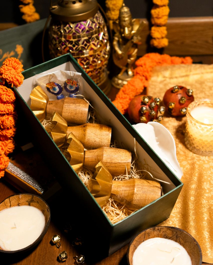 Rustic Charm Tealight Holders Diwali Gift Box Set