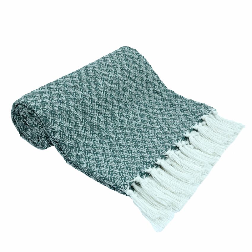 Luxurious Cotton Chevron Woven Throw Blanket | 60 x 50 Inches