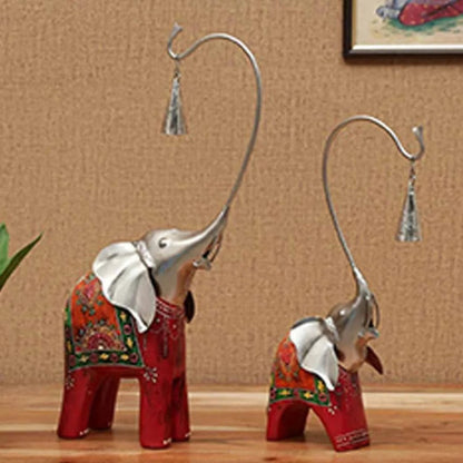 Elephant Wooden Couple | Set of 2