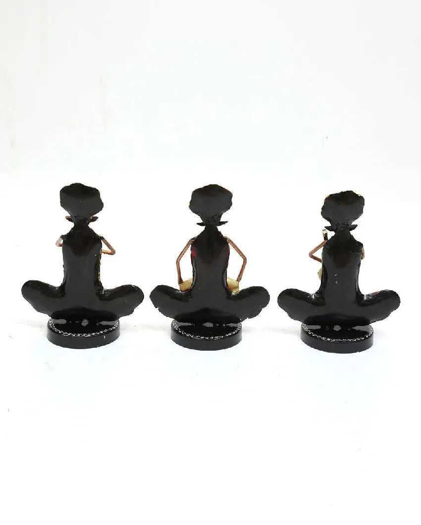 Sardar Iron Sitting Musician Figurine | Set Of 3