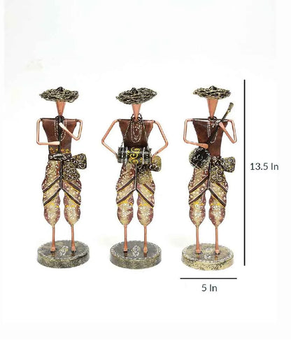 Musician Iron Human Figurine | Set Of 3