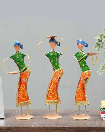 Lady Iron Farmer Figurine | Set Of 3