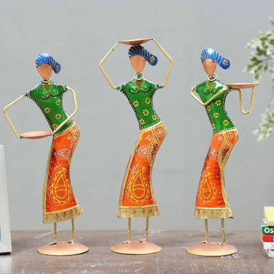 Lady Iron Farmer Figurine | Set of 3