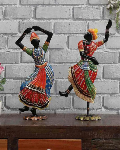 Kathak Iron Lady Figurine Set Of 2