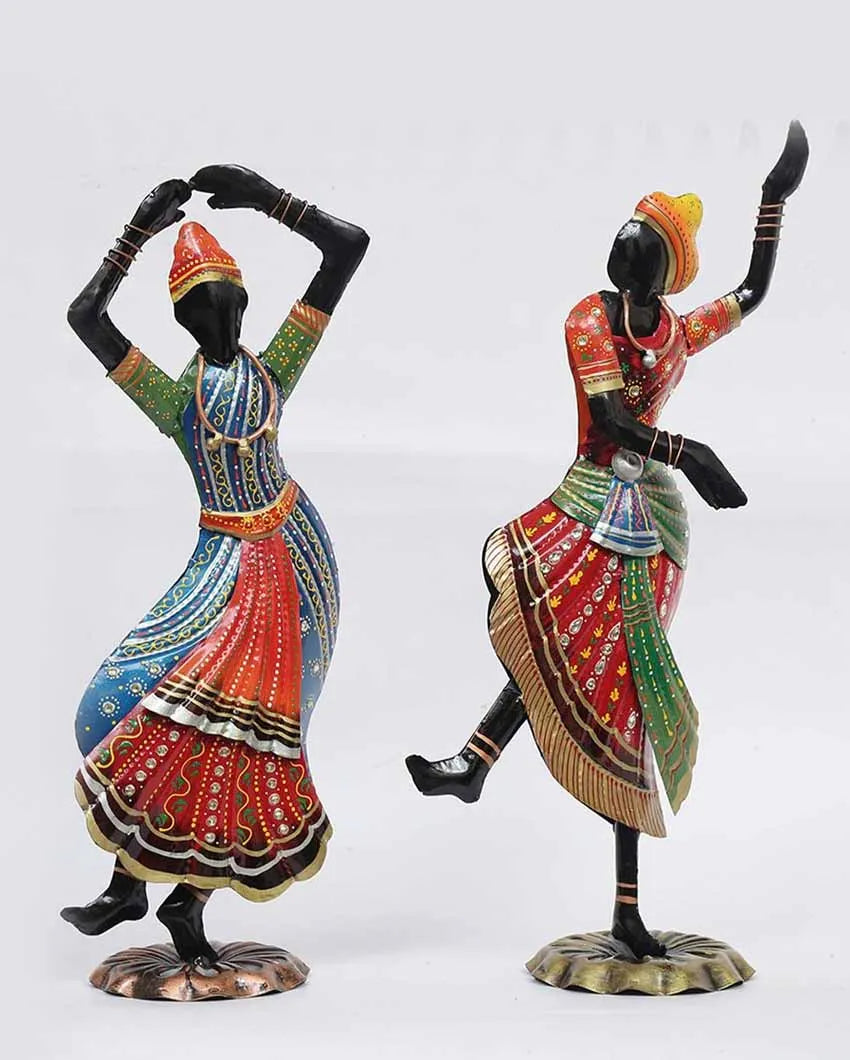 Kathak Iron Lady Figurine Set Of 2