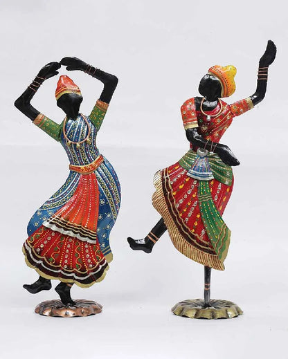 Kathak Iron Lady Figurine Set Of 2