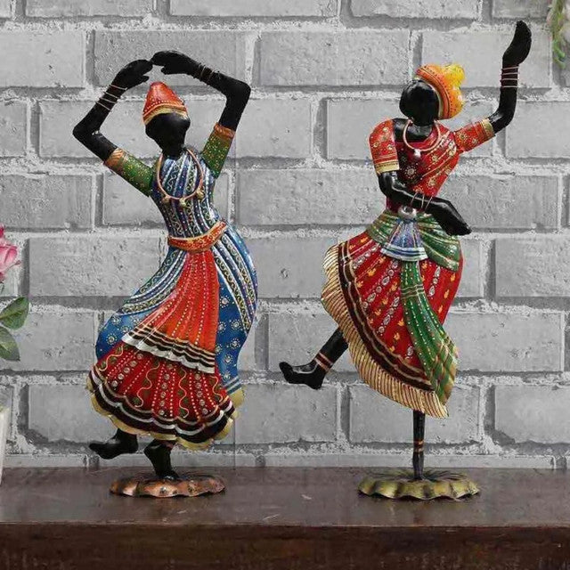 Kathak Iron Lady Figurine | Set of 2