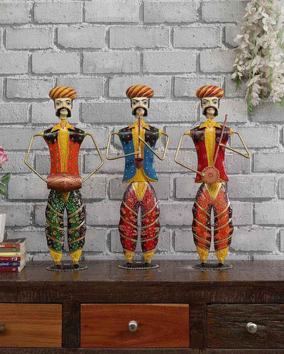 Musician Rajasthani Iron Human Figurine | Set Of 3