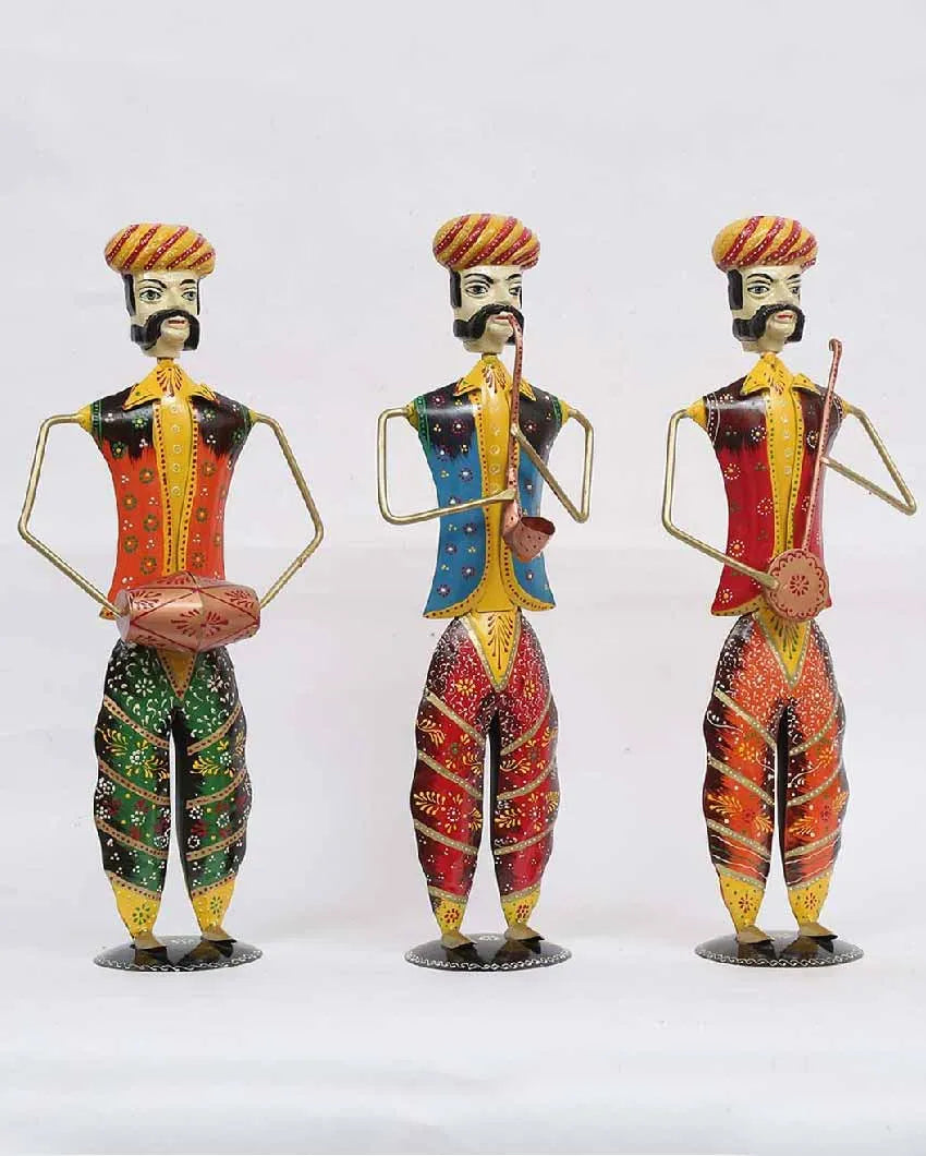 Musician Rajasthani Iron Human Figurine | Set Of 3