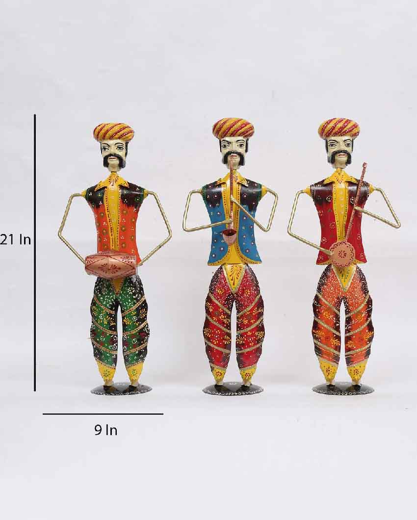 Musician Rajasthani Iron Human Figurine | Set Of 3