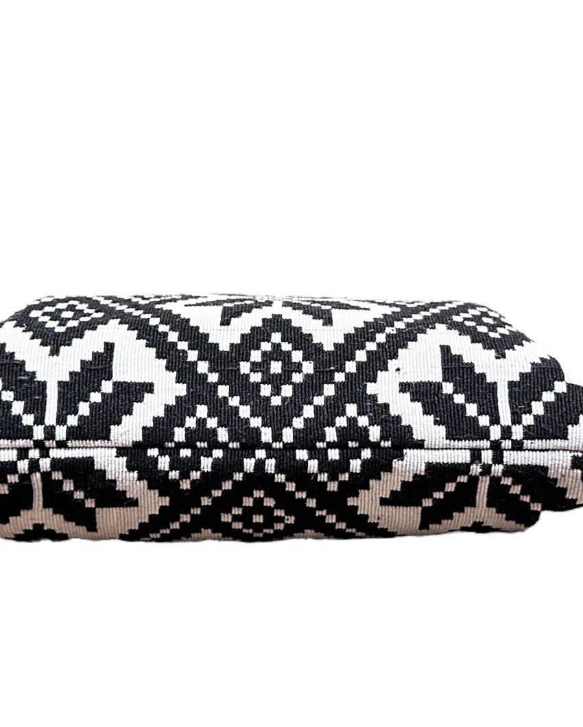 Elegant Jacquard Woven Hand Cosmetic Pouch | 7 x 10 x 7 inches