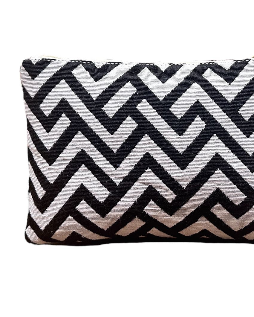 Versatile Jacquard Woven Hand Cosmetic Pouch | 7 x 10 x 7 inches