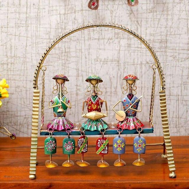 Lady Musician Jhula Table Decorative