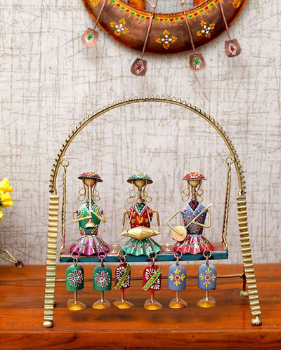 Lady Musician Jhula Table Decorative