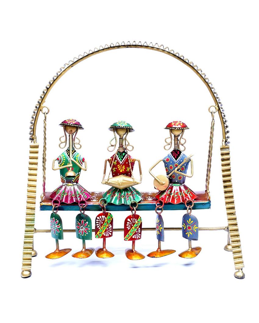 Lady Musician Jhula Table Decorative