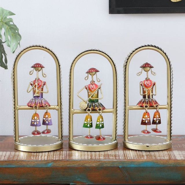 Iron Musician Dolls Table | Set of 3