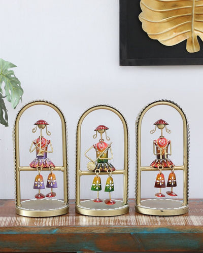 Iron Musician Dolls Table | Set of 3