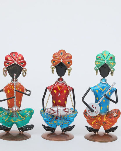 Iron Metal Rajasthani Musicians Table | Set of 3