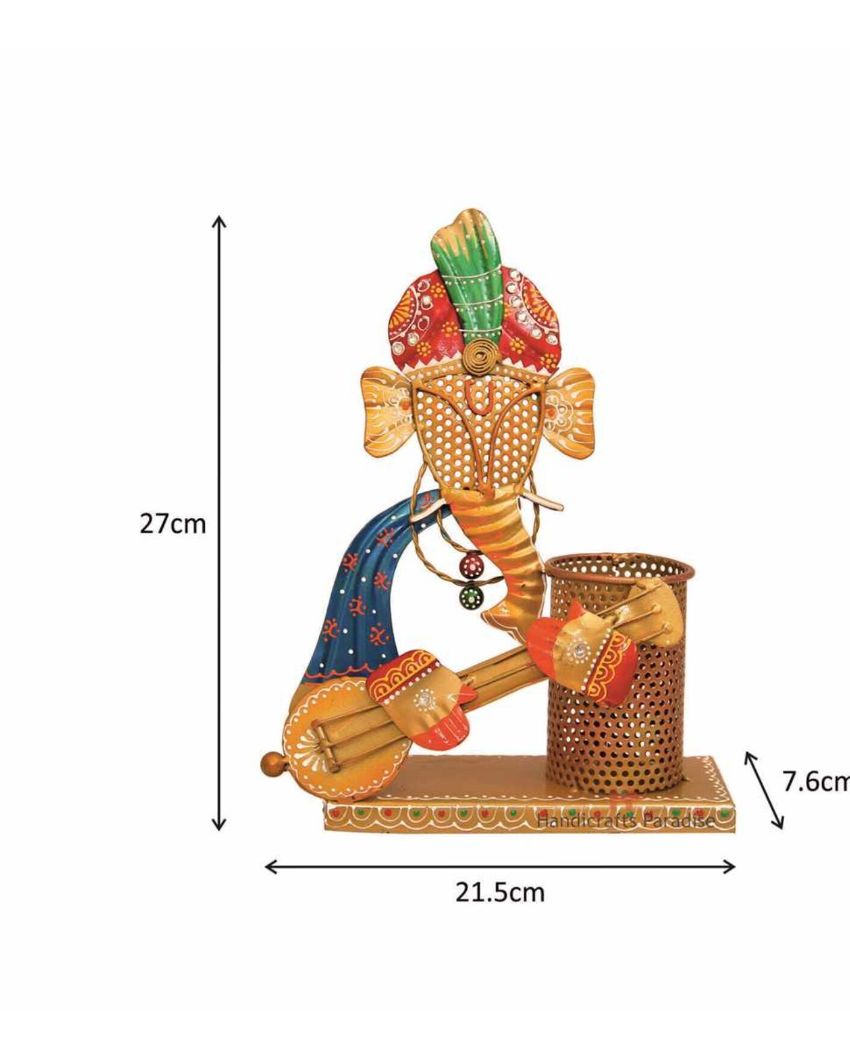 Glamorous Iron Ganesha Pen Stand