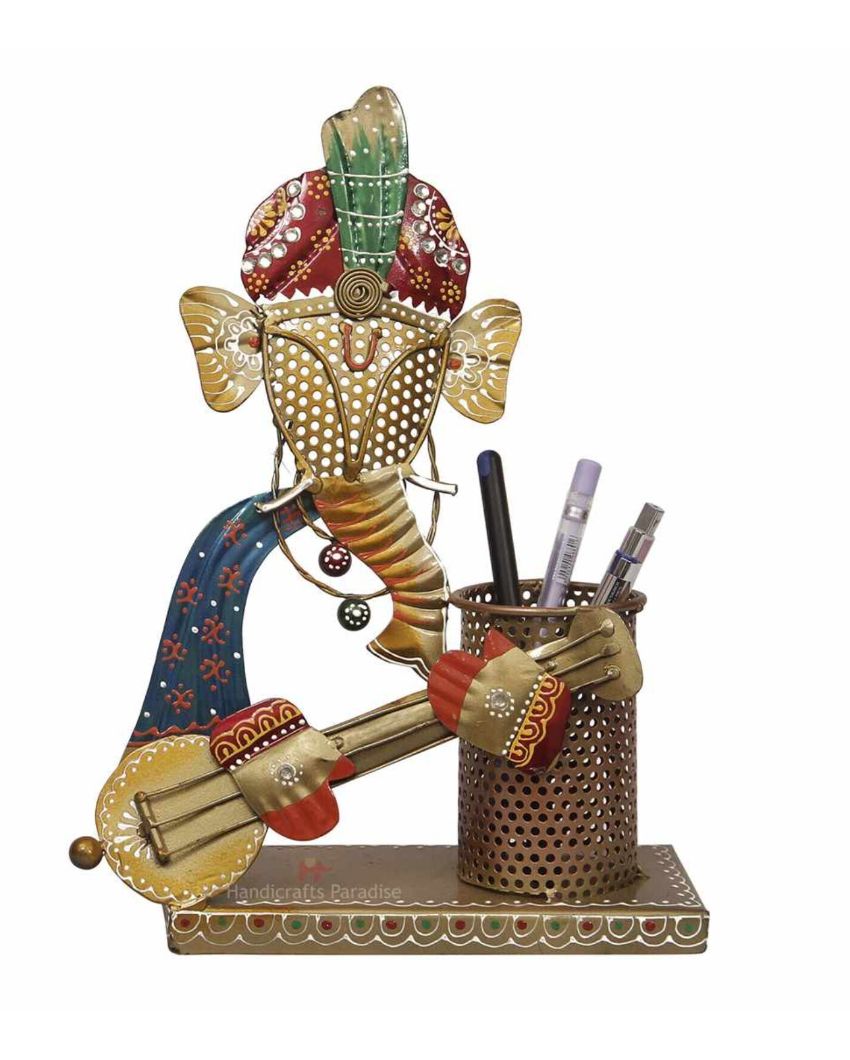 Glamorous Iron Ganesha Pen Stand