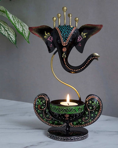 Metal Ganesh Tea light Holder