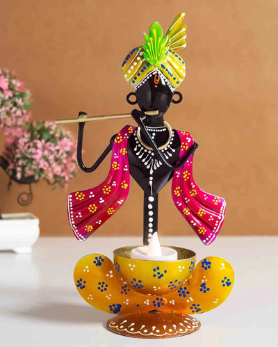 Metal Krishna Tea light Holder