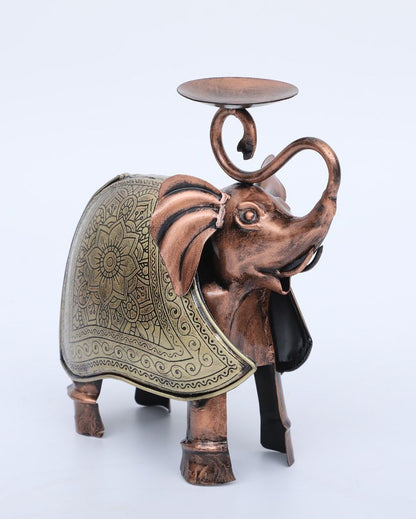 Elegant Decor Piece Metal Elephant Tea light Holder | 11 x 5 x 10 inches