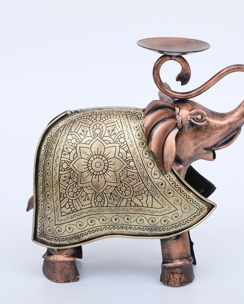 Elegant Decor Piece Metal Elephant Tea light Holder | 11 x 5 x 10 inches