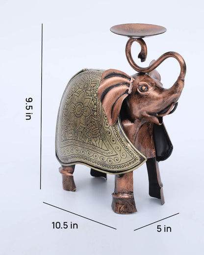 Elegant Decor Piece Metal Elephant Tea light Holder | 11 x 5 x 10 inches