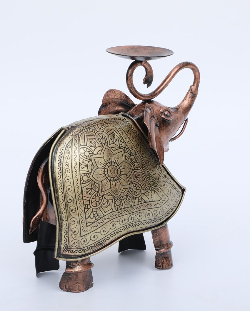 Elegant Decor Piece Metal Elephant Tea light Holder | 11 x 5 x 10 inches