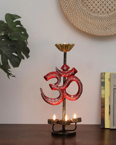 Om Metal Tea light Candle Holder