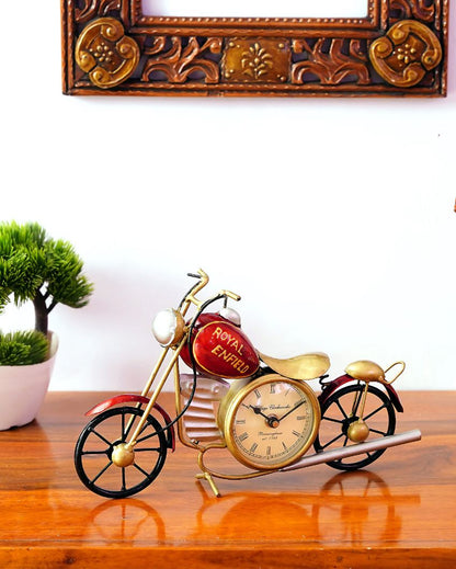 Stylish Iron Bike Clock Table Decorative