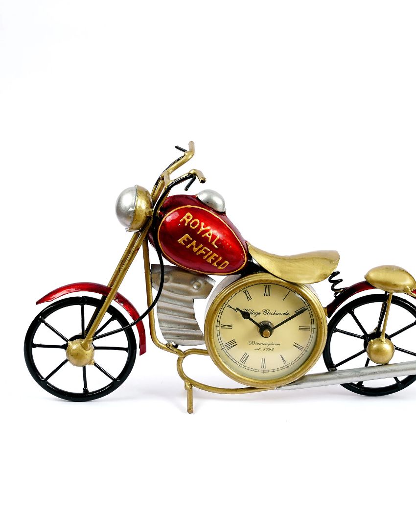 Stylish Iron Bike Clock Table Decorative