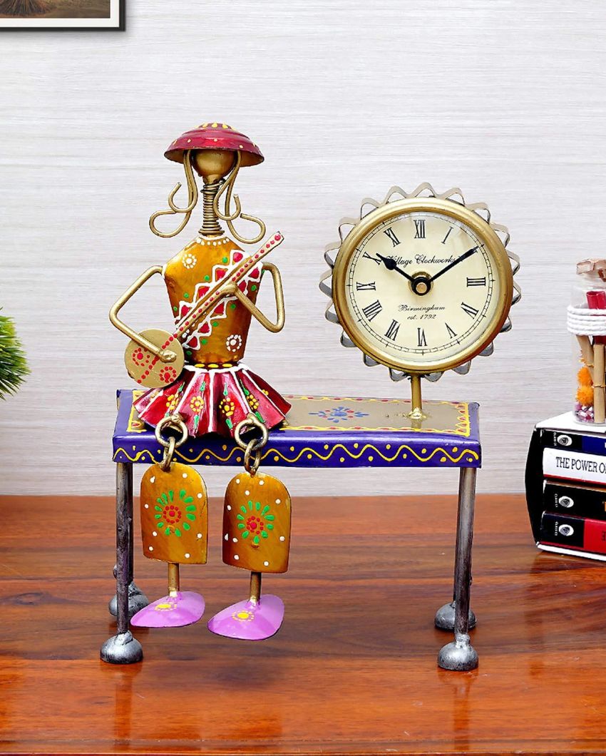 Metal Musical Doll With Clock