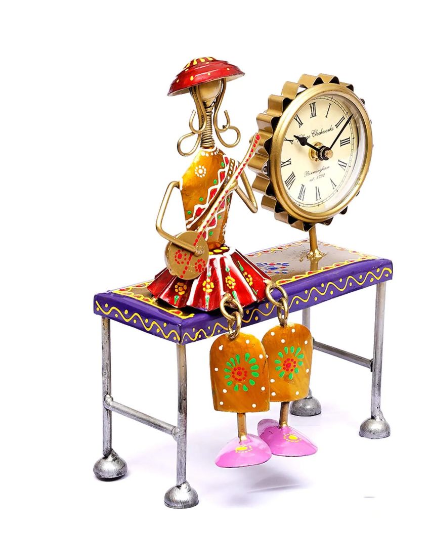 Metal Musical Doll With Clock