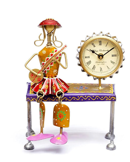 Metal Musical Doll With Clock