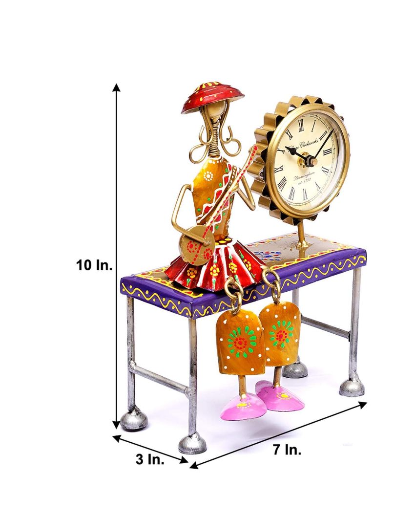 Metal Musical Doll With Clock