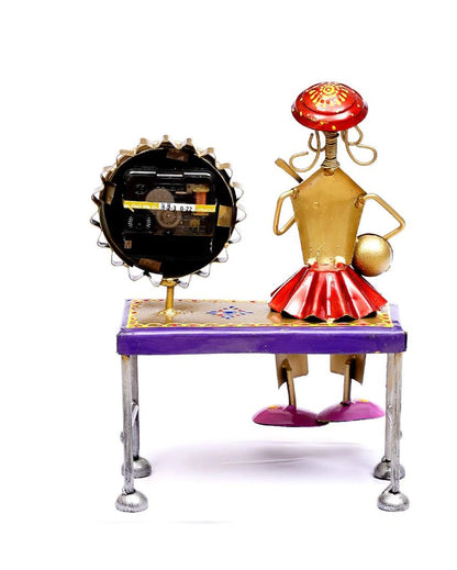 Metal Musical Doll With Clock