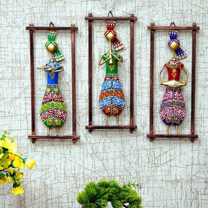 Iron Musician Wall Hanging | Set of 3