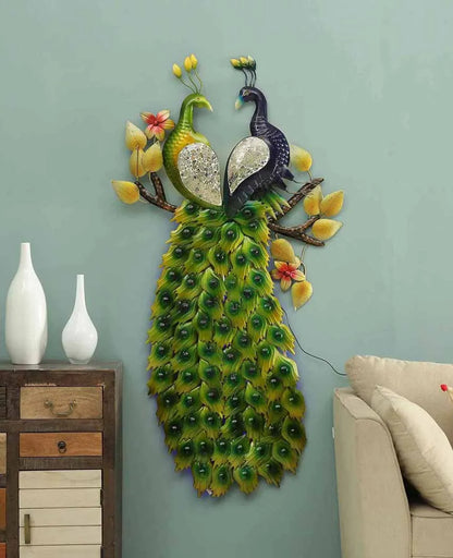 Double Peacock Iron Wall Décor