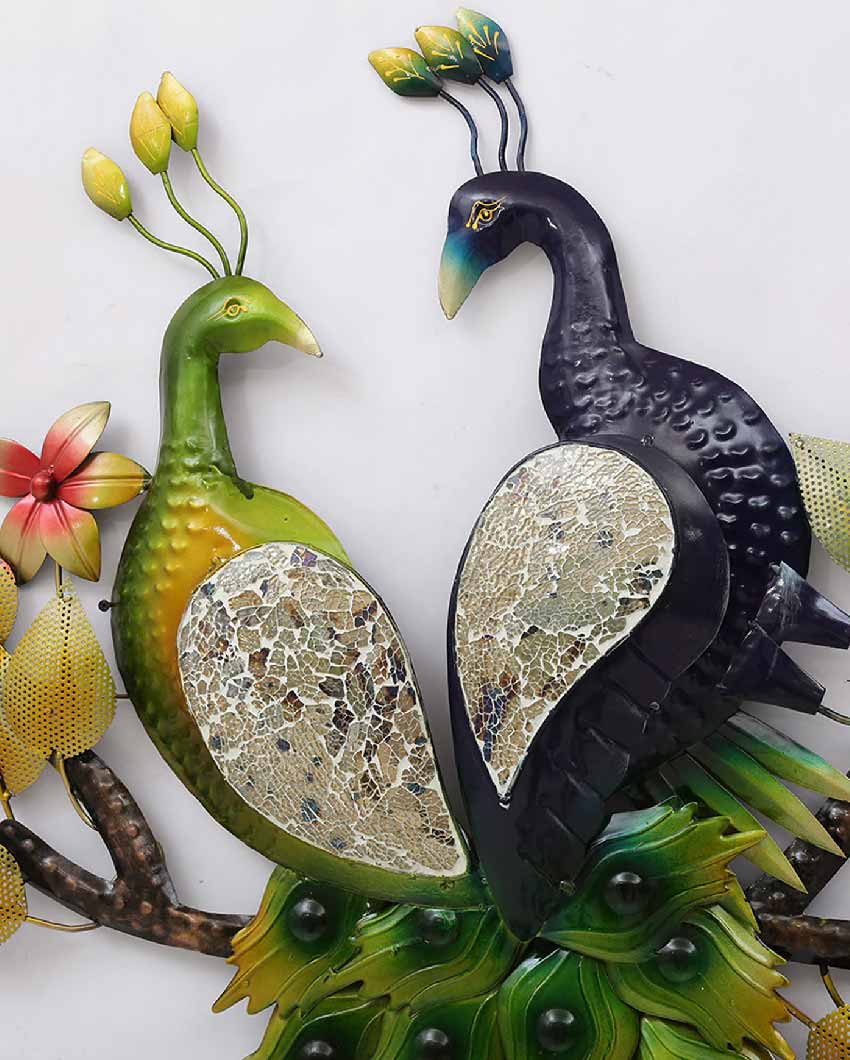 Double Peacock Iron Wall Décor