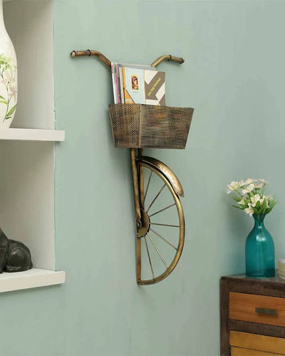 Basket Cycle Iron Wall Décor