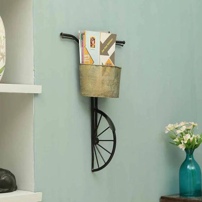 Round Basket Cycle Iron Wall Decor