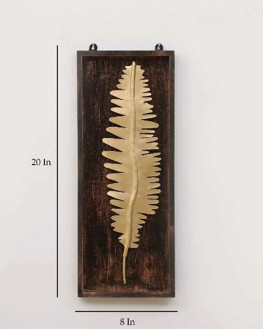 Wooden Leaf Design Iron Wall Décor