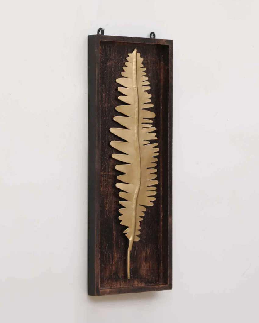 Wooden Leaf Design Iron Wall Décor