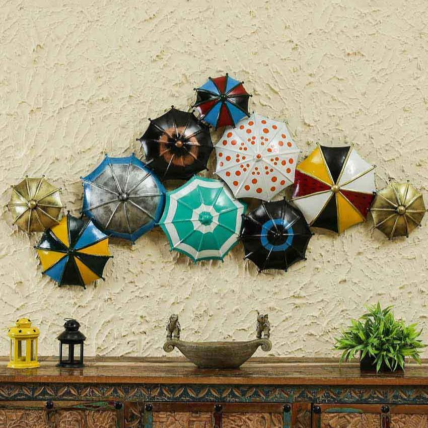 Modern Umbrella Wall Panel Iron Wall Decor