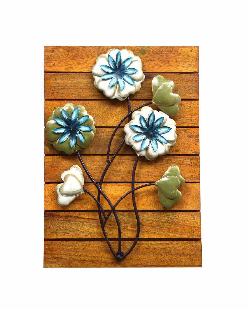 Wooden Flower Iron Wall Decor