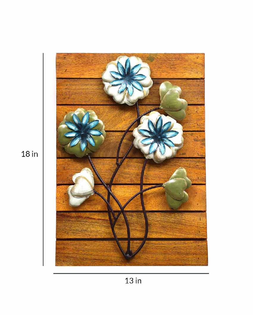 Wooden Flower Iron Wall Decor